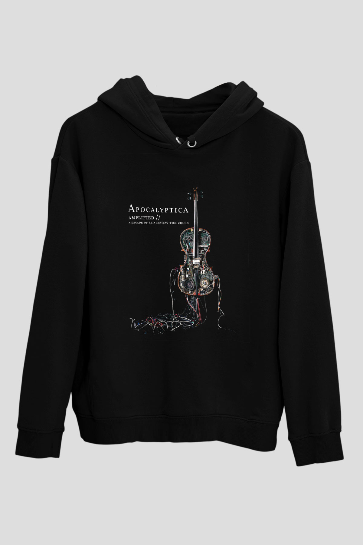 Apocalyptica Baskılı Unisex Siyah Hoodie