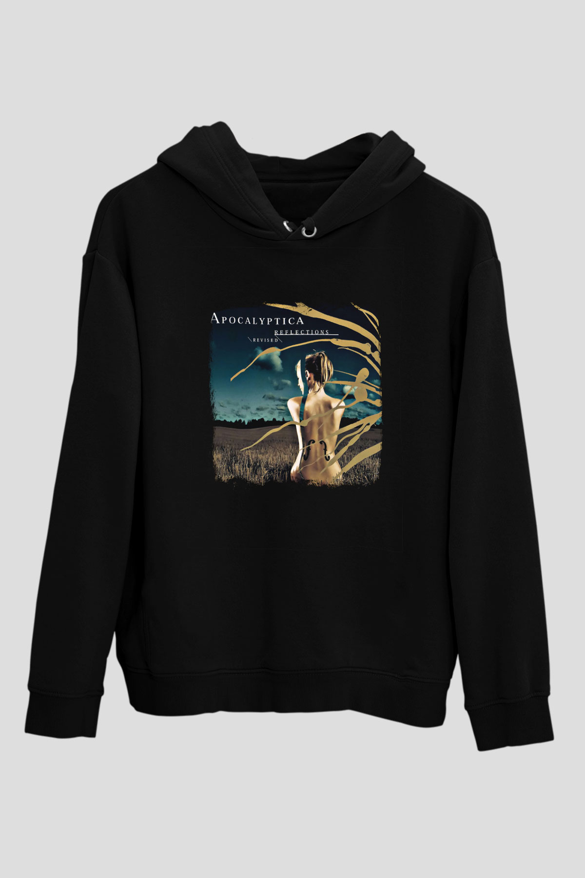 Apocalyptica Baskılı Unisex Siyah Hoodie