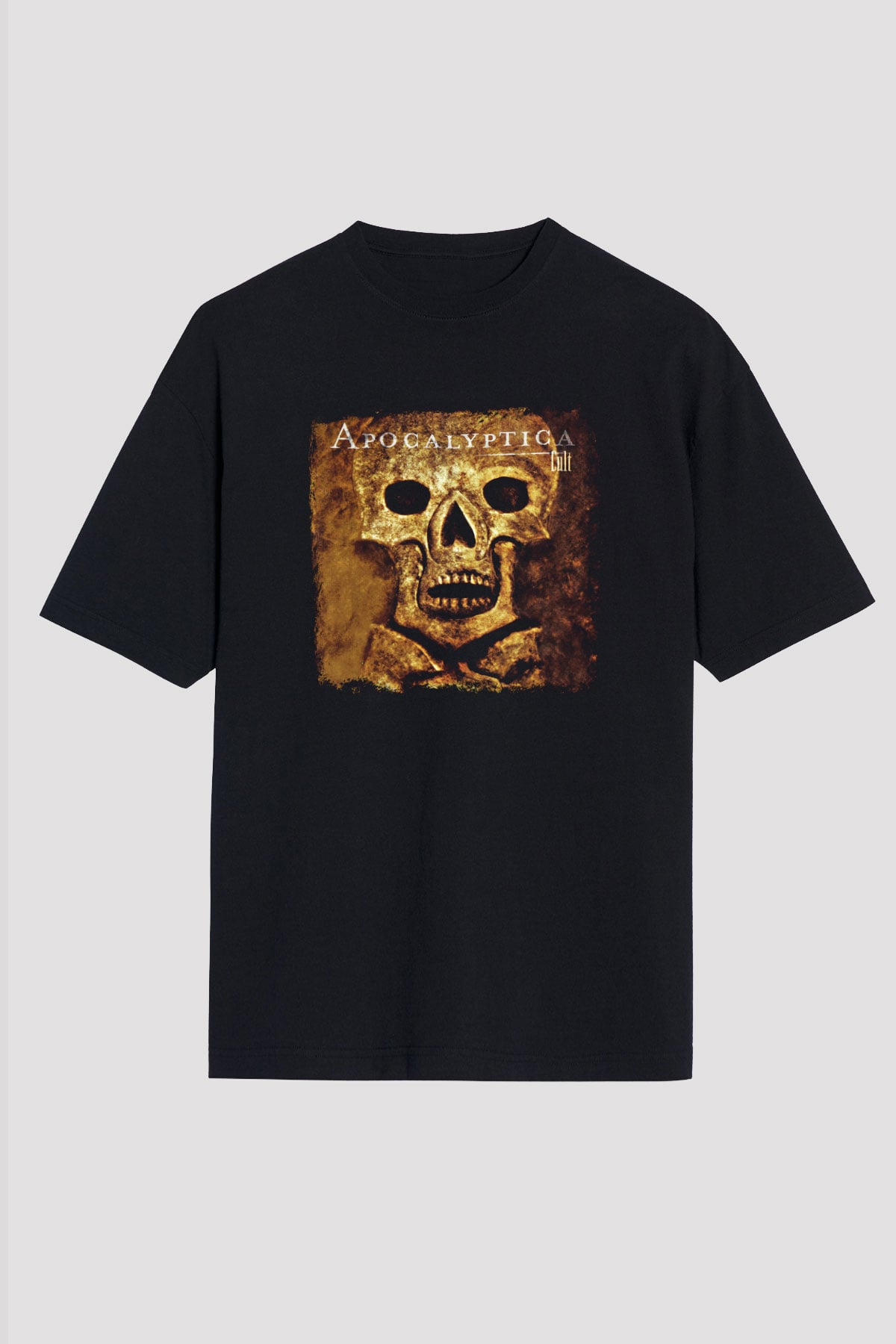 Apocalyptica Baskılı Unisex Siyah Oversize Tişört