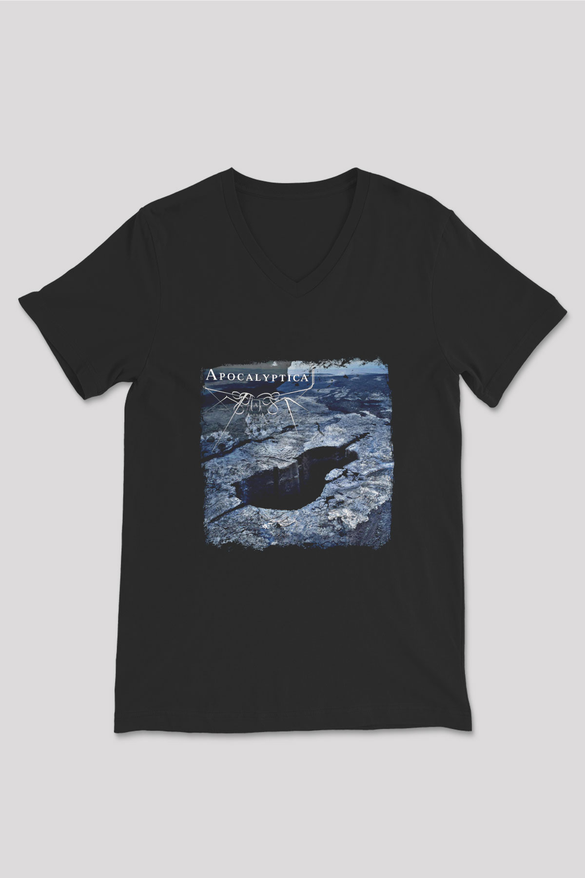 Apocalyptica Baskılı Unisex Siyah V Yaka Tişört