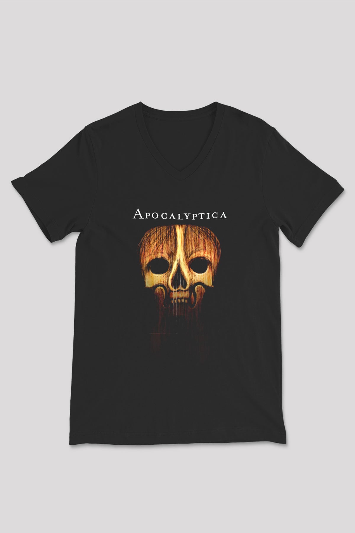 Apocalyptica Siyah Unisex V Yaka Tişört T-Shirt