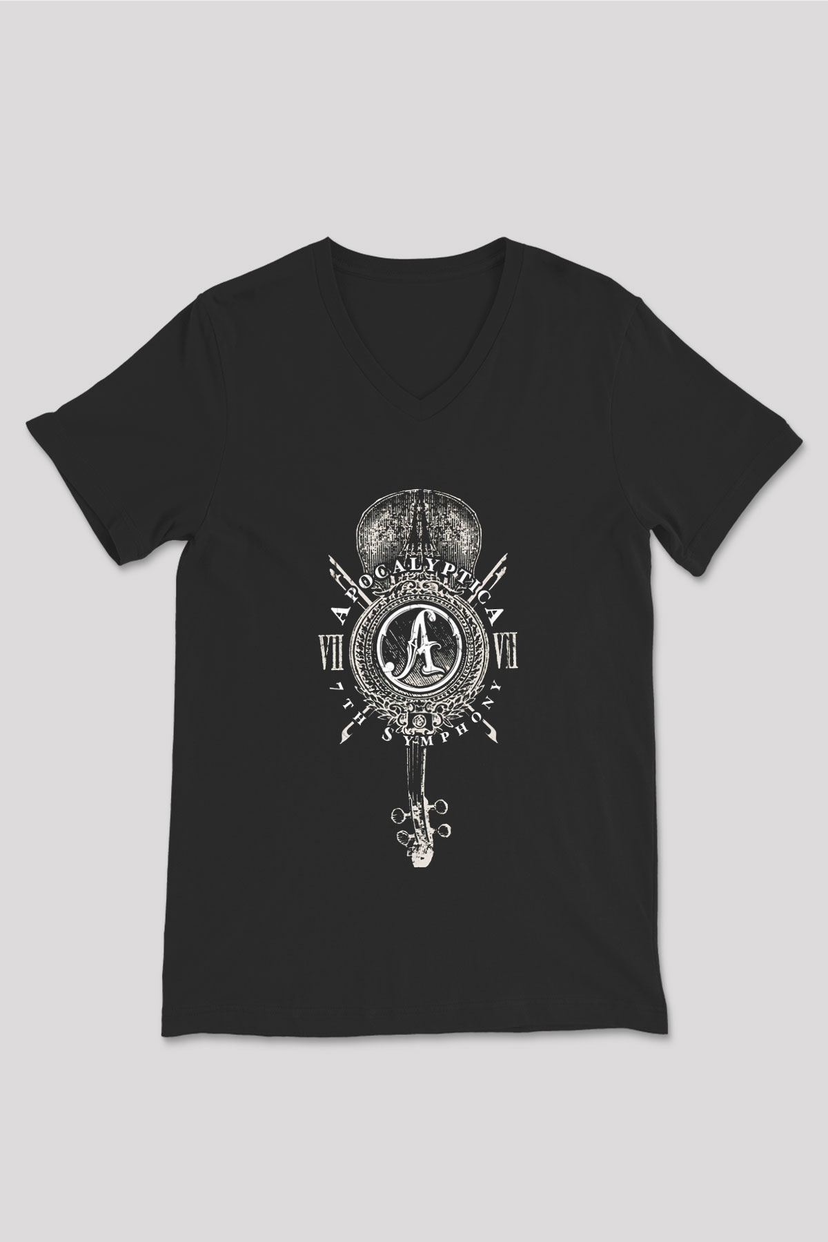 Apocalyptica Siyah Unisex V Yaka Tişört T-Shirt