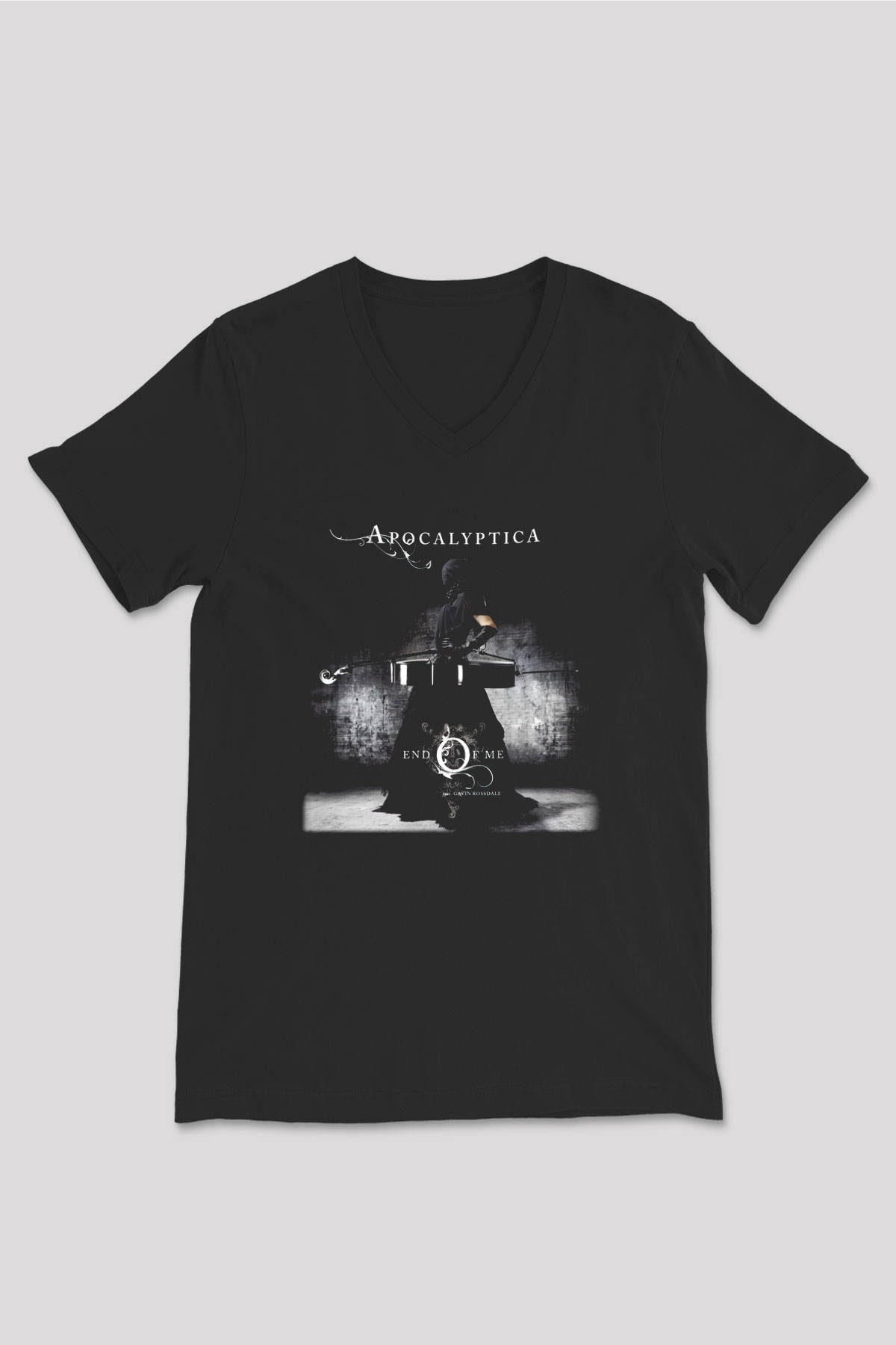 Apocalyptica Siyah Unisex V Yaka Tişört T-Shirt