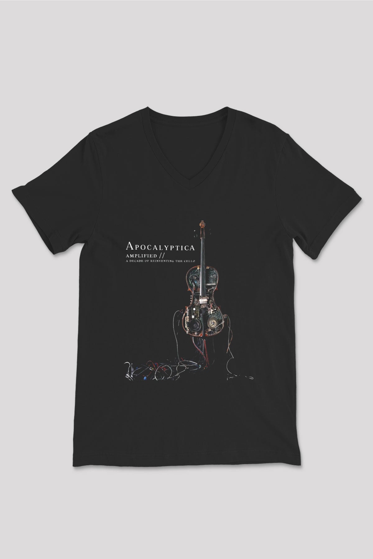 Apocalyptica Siyah Unisex V Yaka Tişört T-Shirt