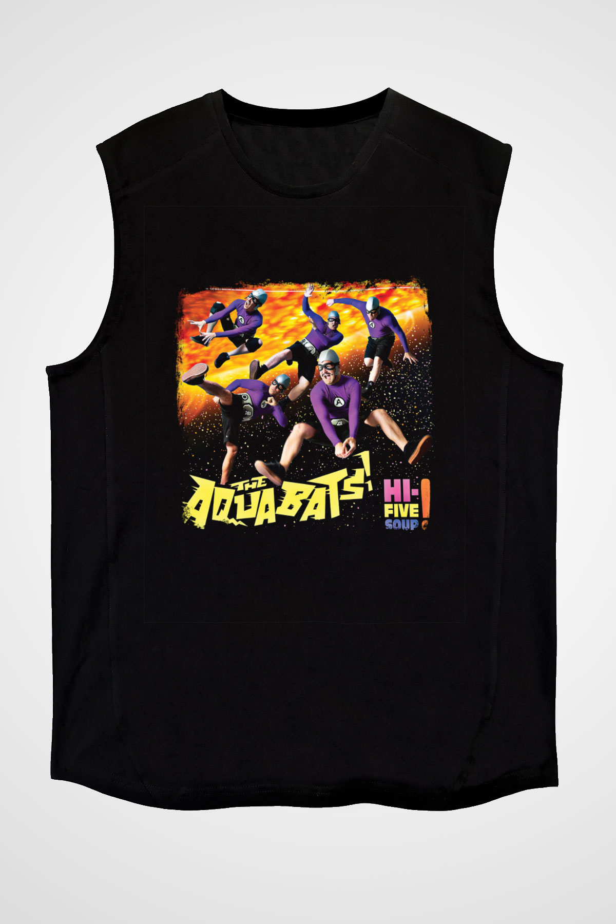 Aquabats Baskılı Unisex Siyah Kolsuz Tişört