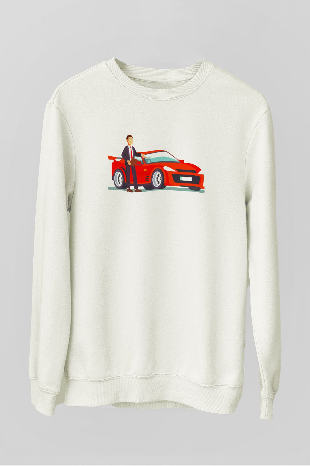 Araba satıcısı Beyaz Unisex Sweatshirt