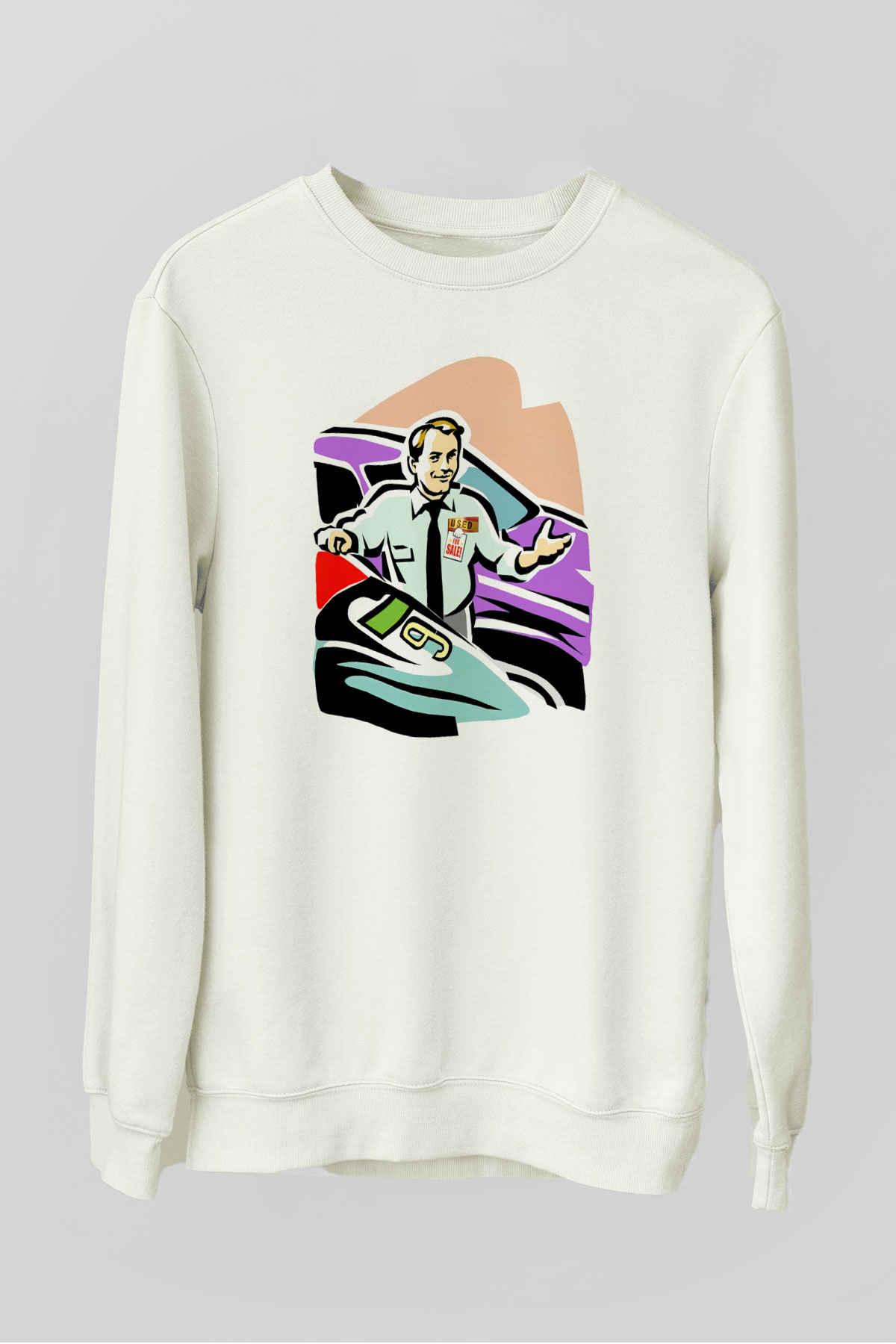 Araba satıcısı Beyaz Unisex Sweatshirt