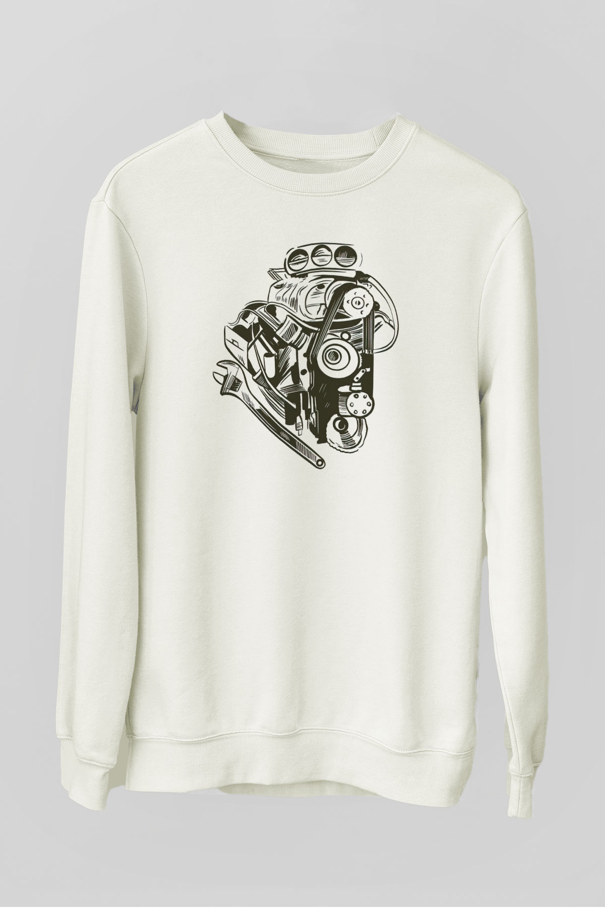Araba tamircisi Beyaz Unisex Sweatshirt