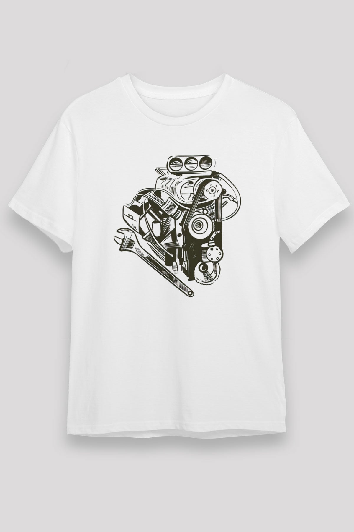 Araba tamircisi Beyaz Unisex Tişört T-Shirt - TişörtFabrikası