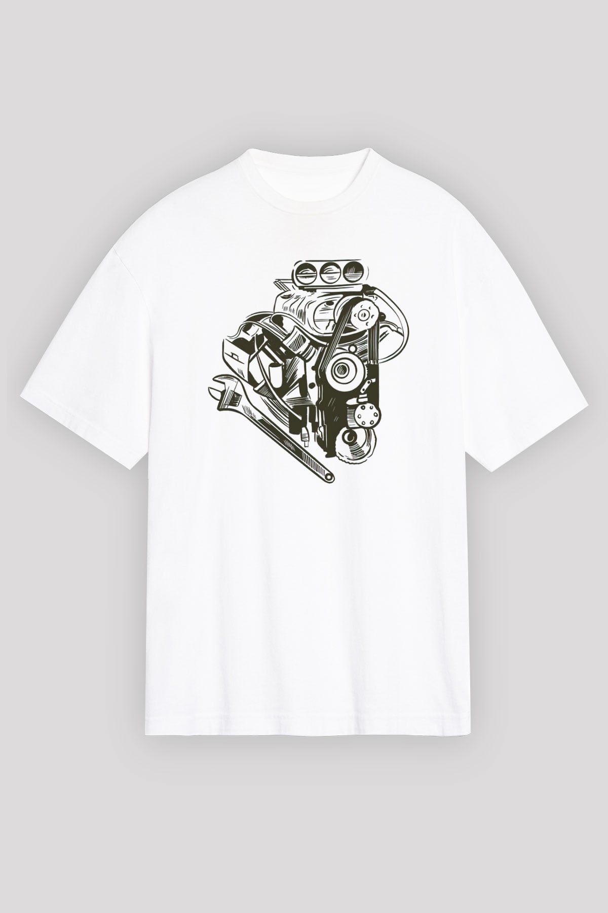 Araba tamircisi Beyaz Unisex Tişört T-Shirt - TişörtFabrikası