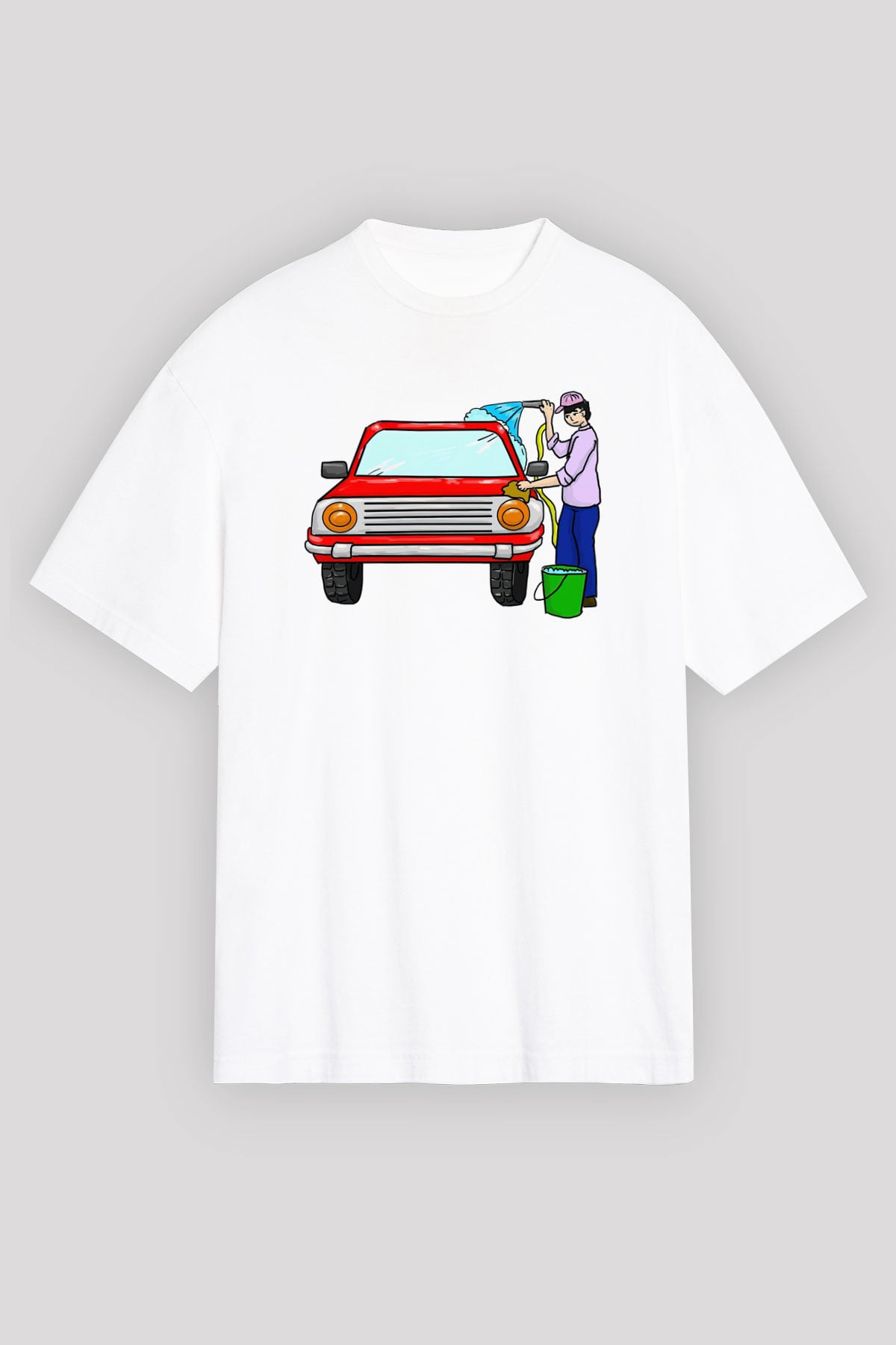 Araba yıkayıcısı Beyaz Unisex Tişört T-Shirt - TişörtFabrikası
