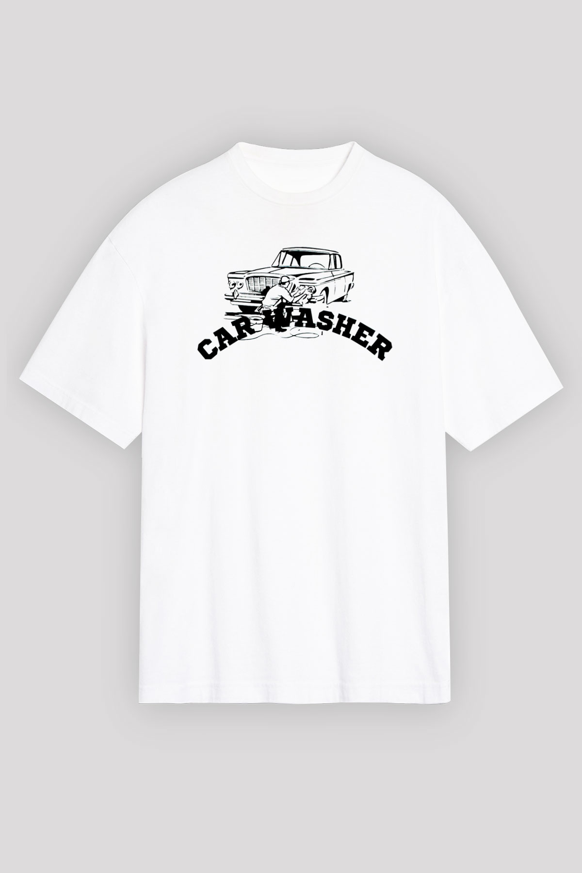 Araba yıkayıcısı Beyaz Unisex Tişört T-Shirt - TişörtFabrikası