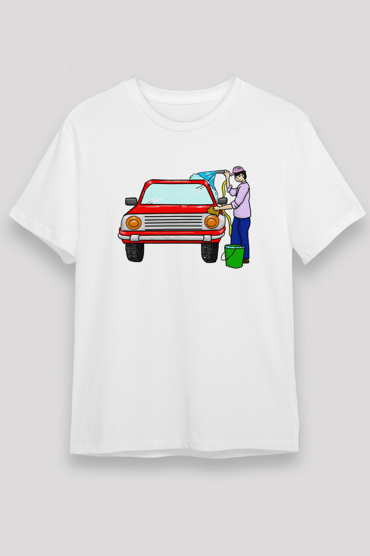 Araba yıkayıcısı Beyaz Unisex Tişört T-Shirt - TişörtFabrikası