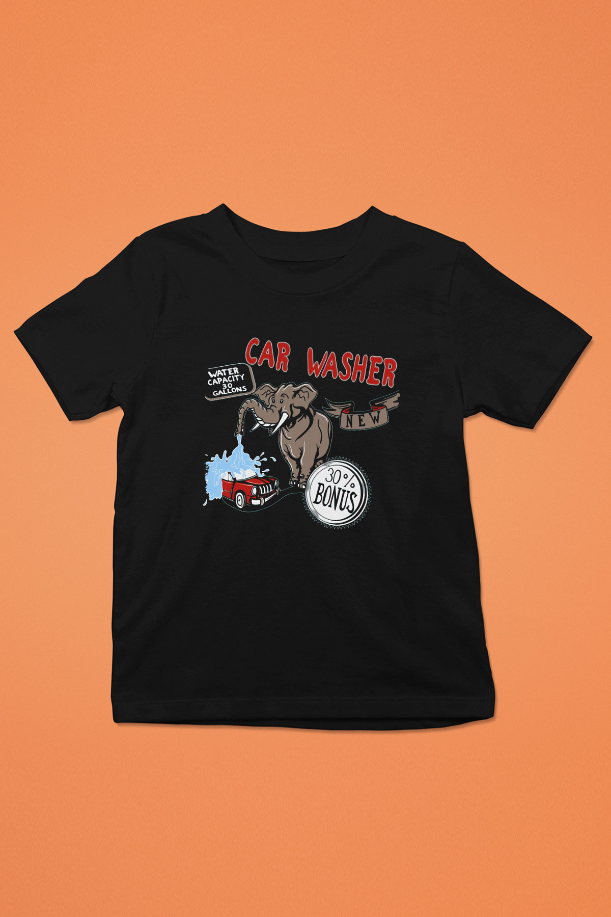 Araba yıkayıcısı Siyah Unisex Çocuk Tişört