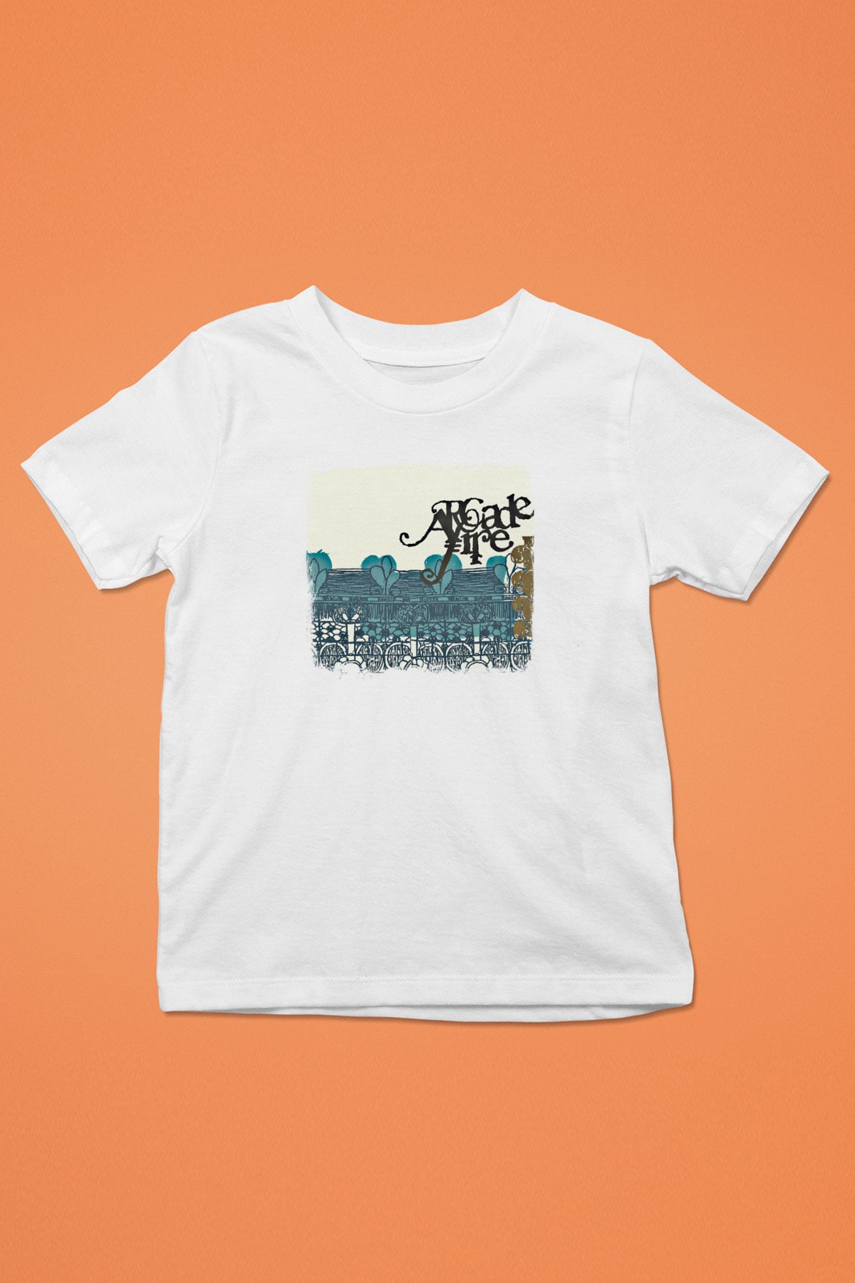 Arcade Fire Baskılı Unisex Beyaz Çocuk Tişört