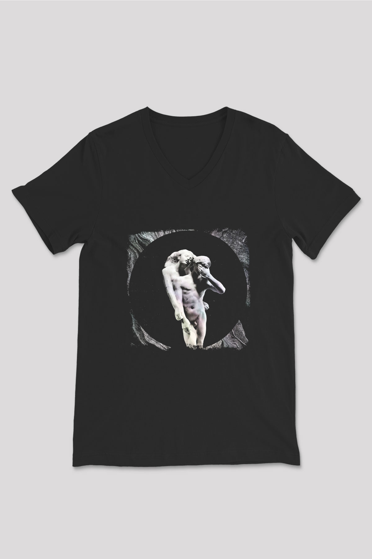 Arcade Fire Baskılı Unisex Siyah V Yaka Tişört