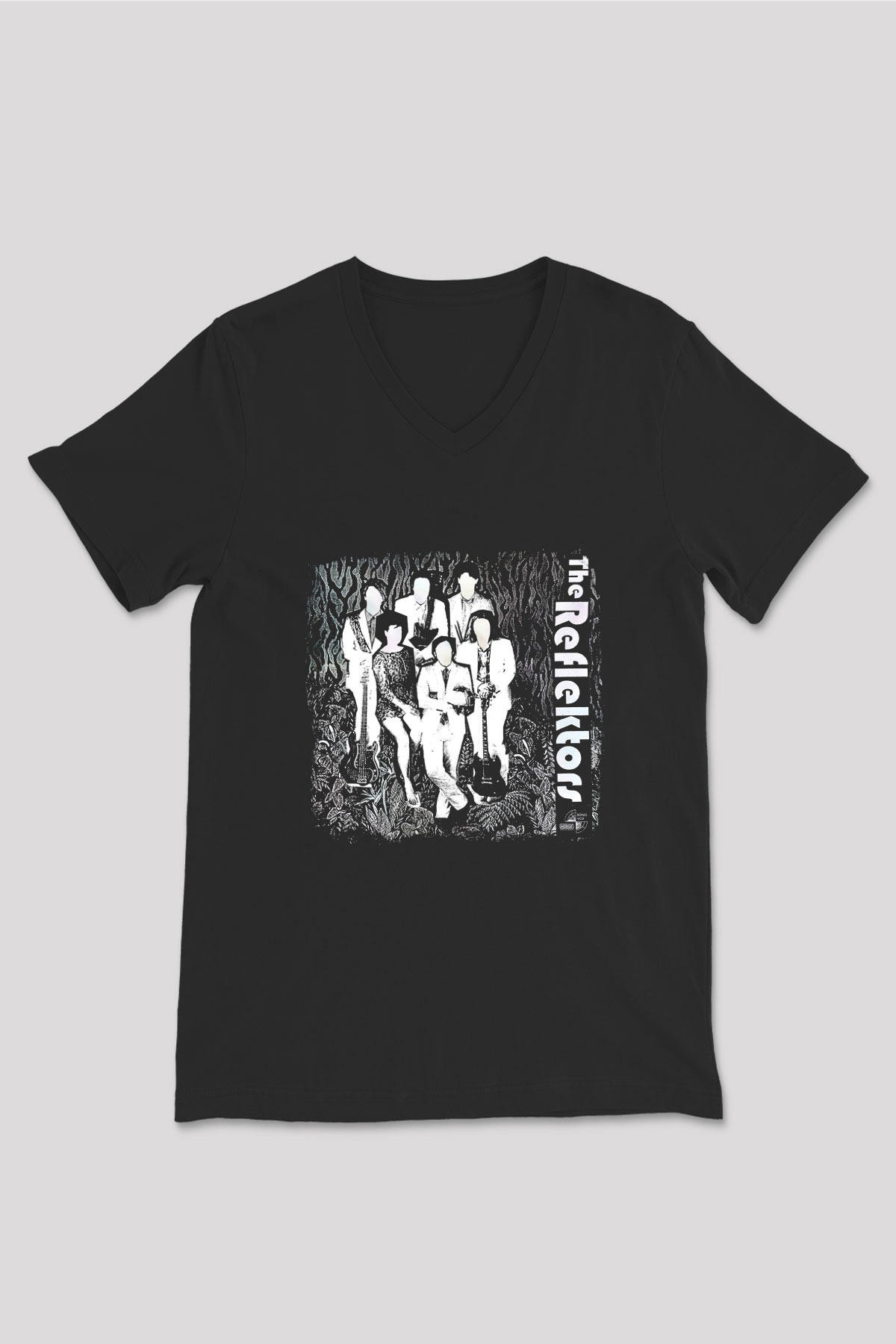 Arcade Fire Baskılı Unisex Siyah V Yaka Tişört