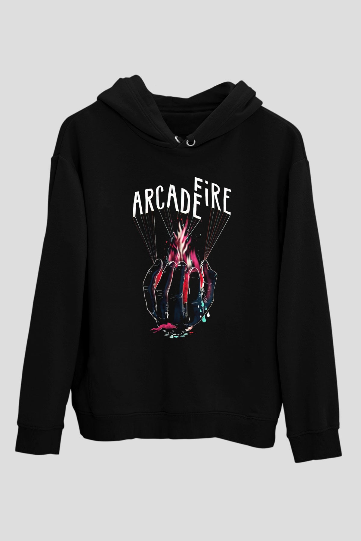 Arcade Fire Siyah Unisex Kapüşonlu Sweatshirt