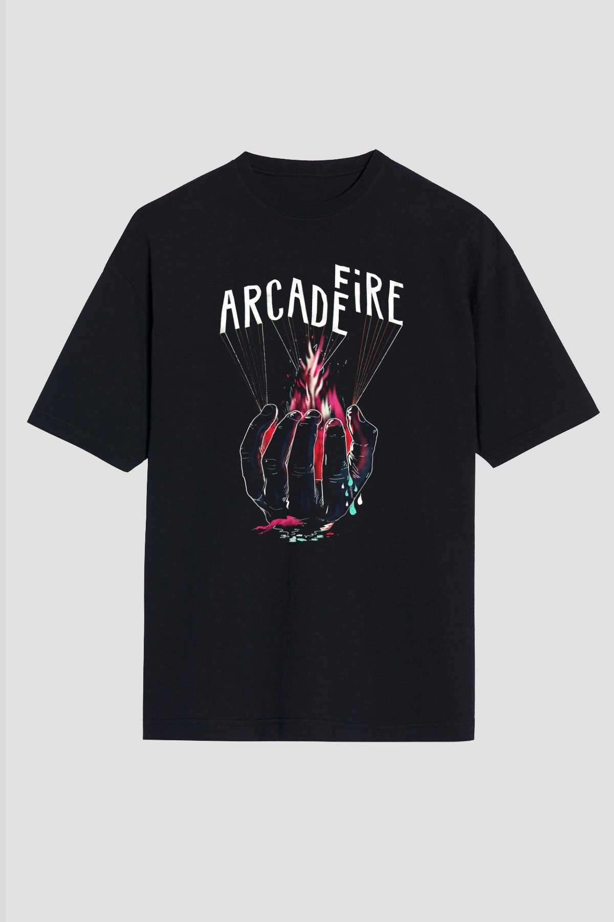 Arcade Fire Siyah Unisex Oversize Tişört T-Shirt