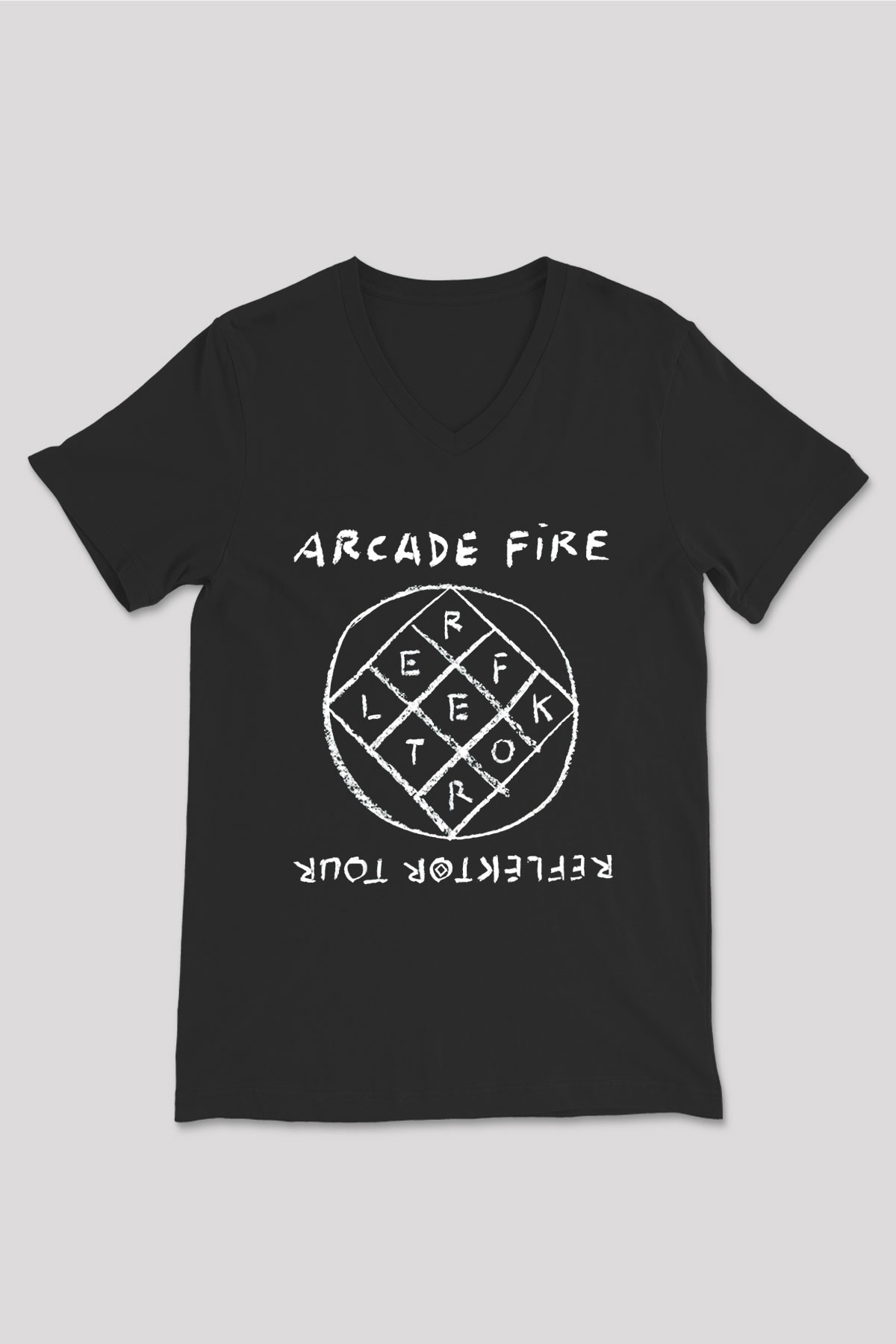 Arcade Fire Siyah Unisex V Yaka Tişört T-Shirt