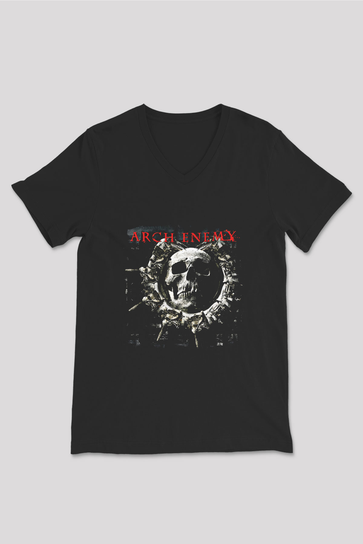 Arch Enemy Baskılı Unisex Siyah V Yaka Tişört