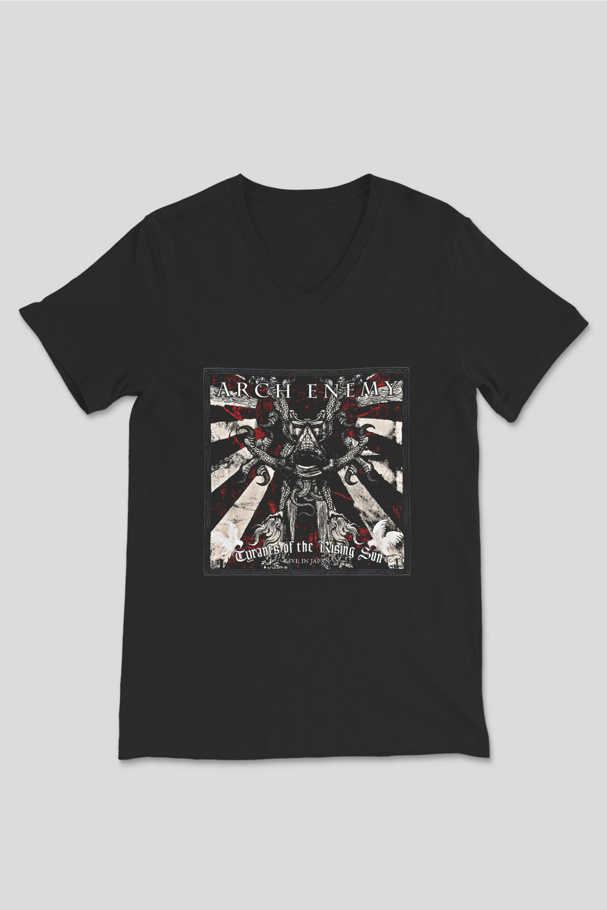Arch Enemy Baskılı Unisex Siyah V Yaka Tişört