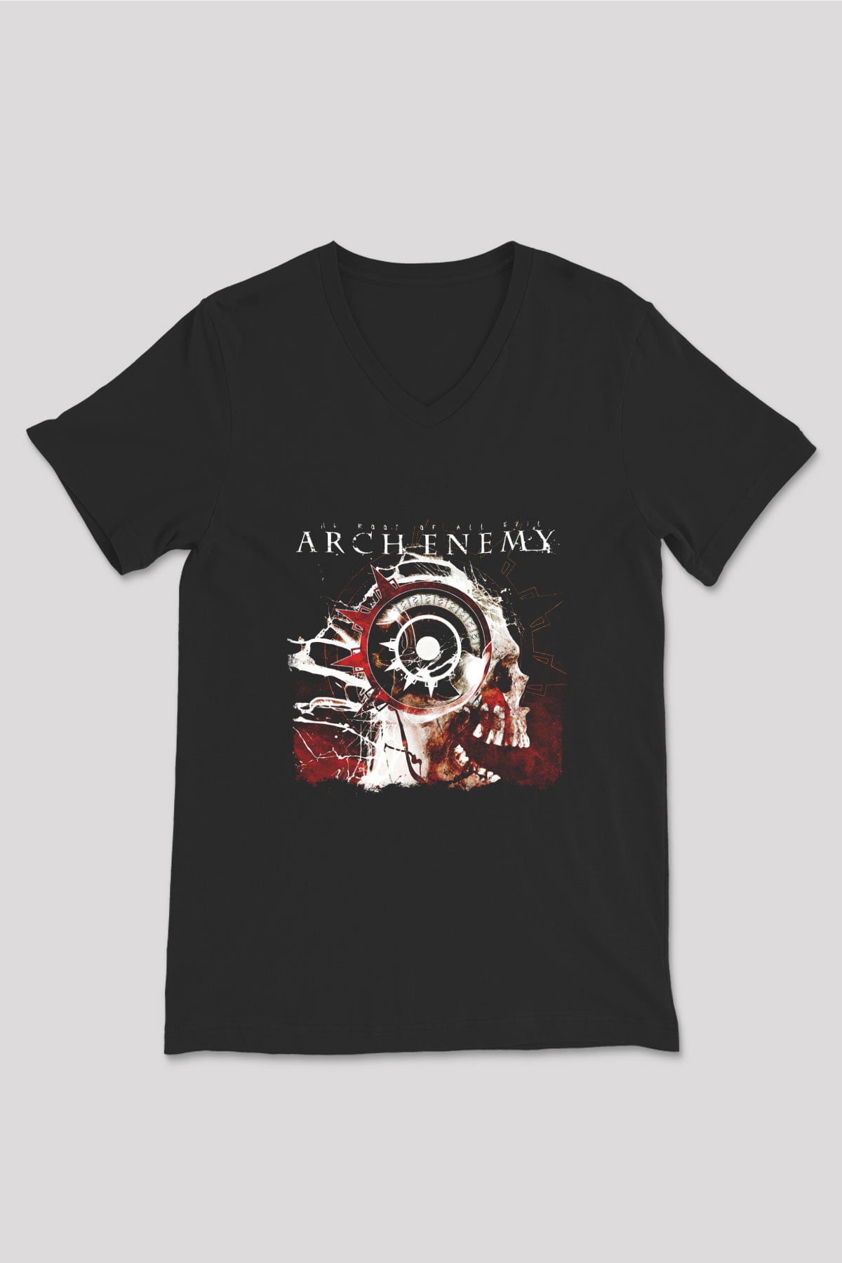 Arch Enemy Baskılı Unisex Siyah V Yaka Tişört