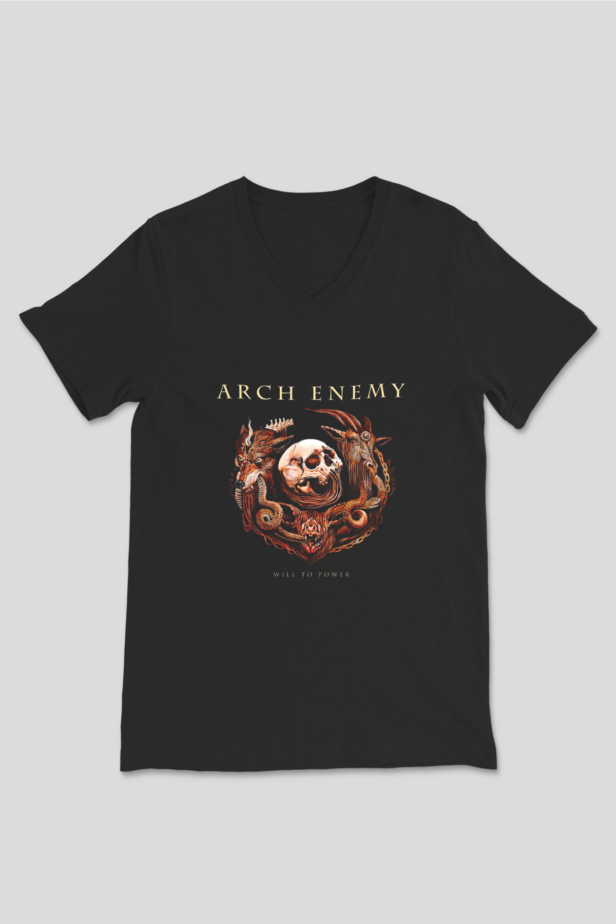 Arch Enemy Baskılı Unisex Siyah V Yaka Tişört