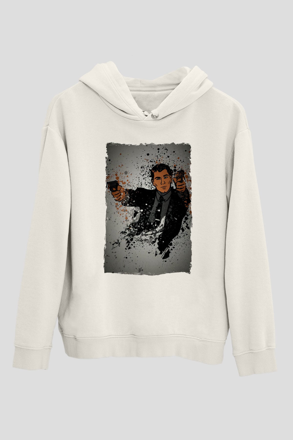 Archer Beyaz Unisex Hoodie