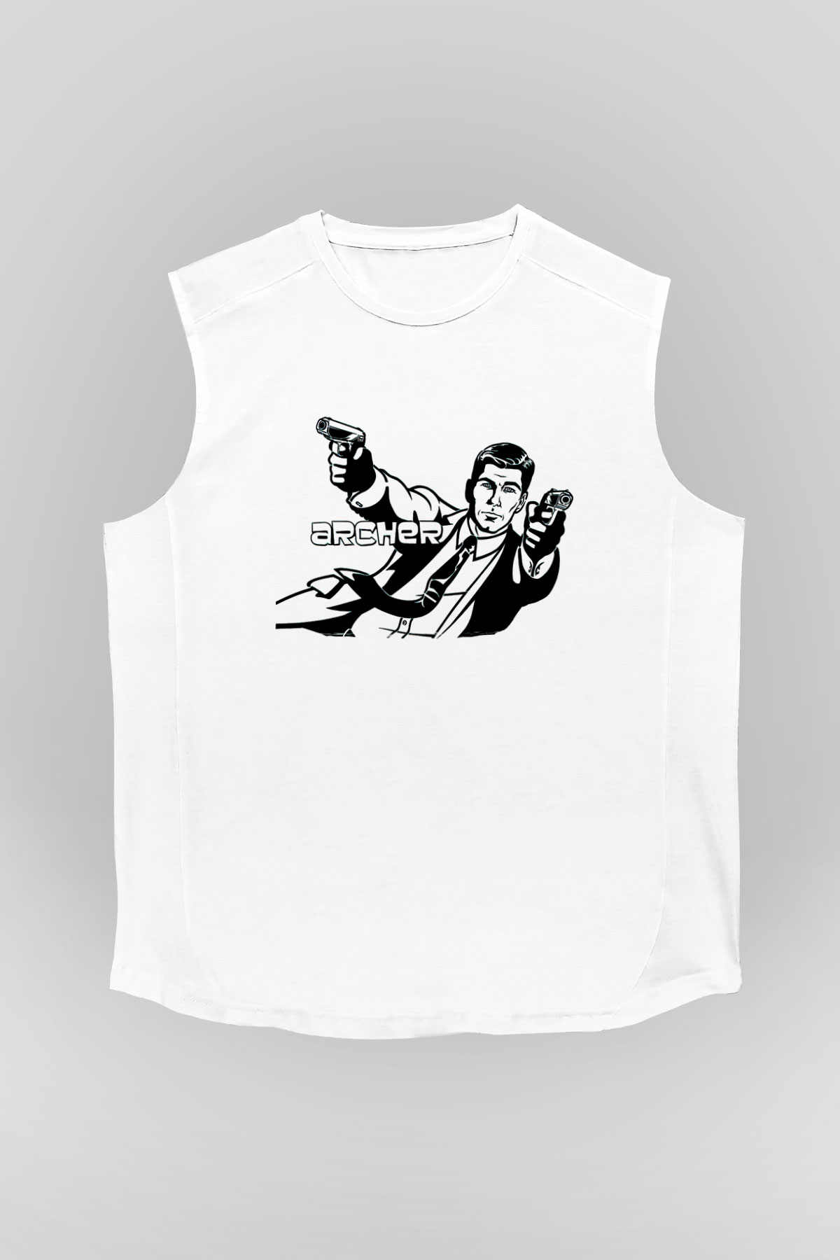 Archer Beyaz Unisex Kolsuz Tişört