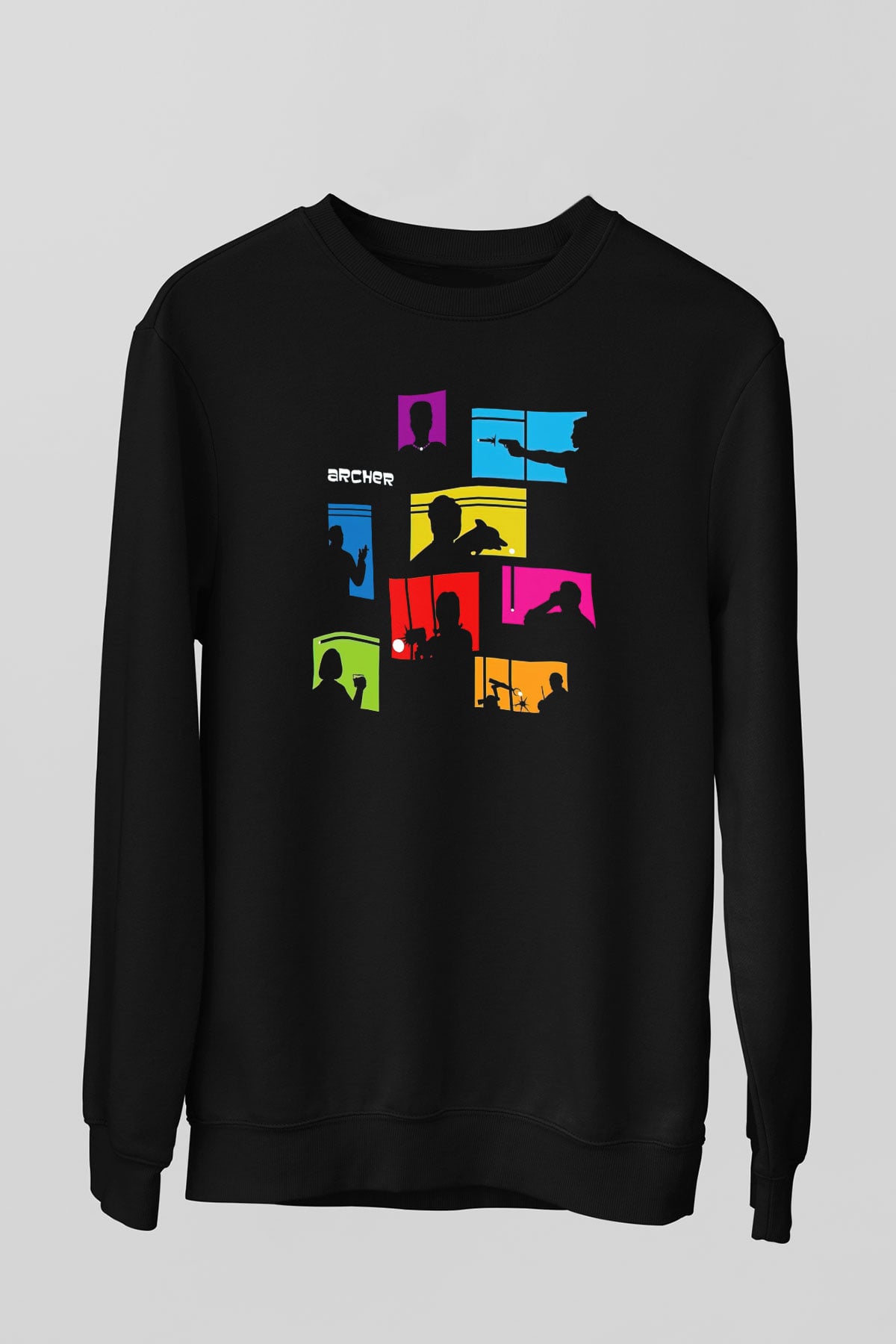 Archer Siyah Unisex Sweatshirt