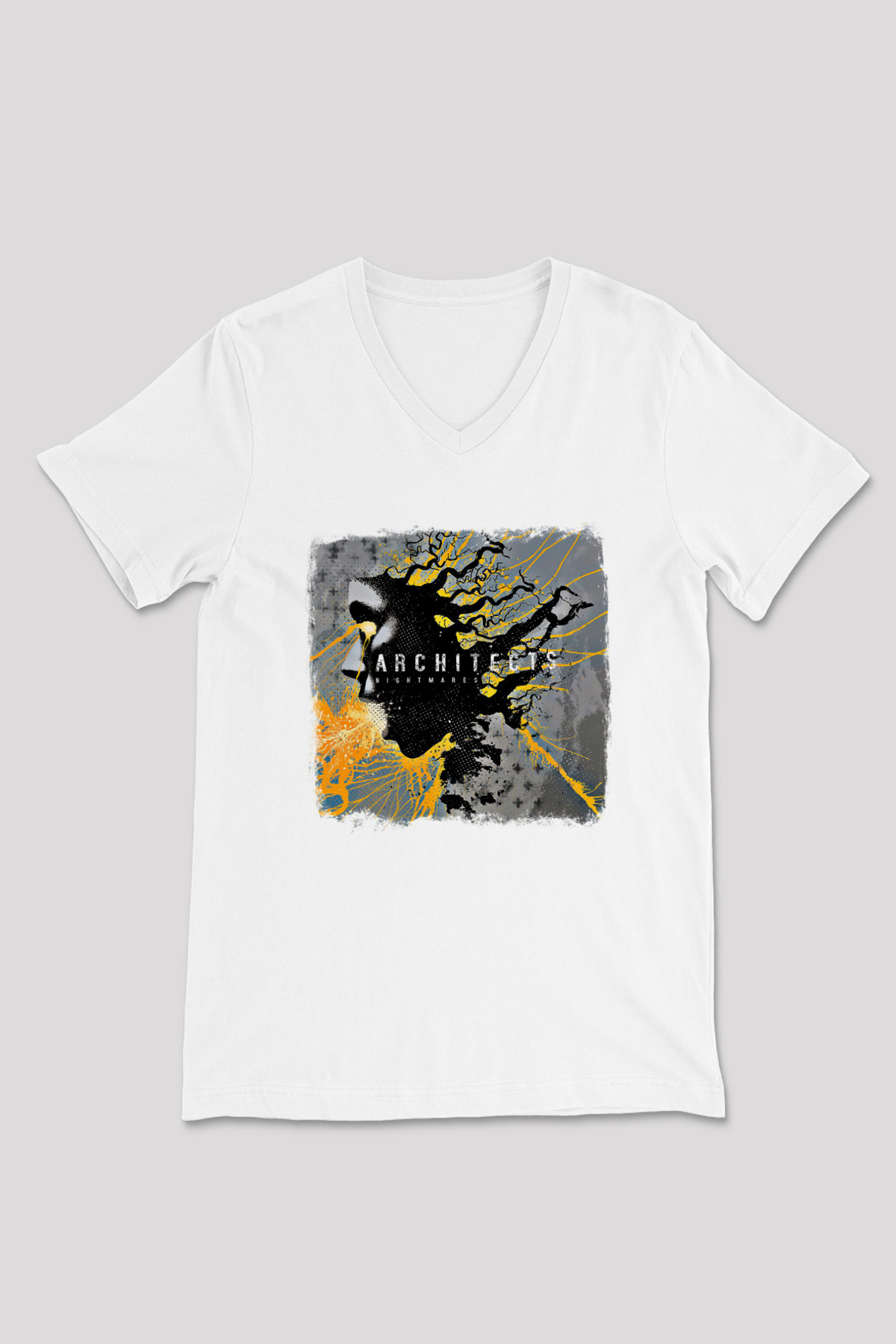 Architects Baskılı Unisex Beyaz V Yaka Tişört