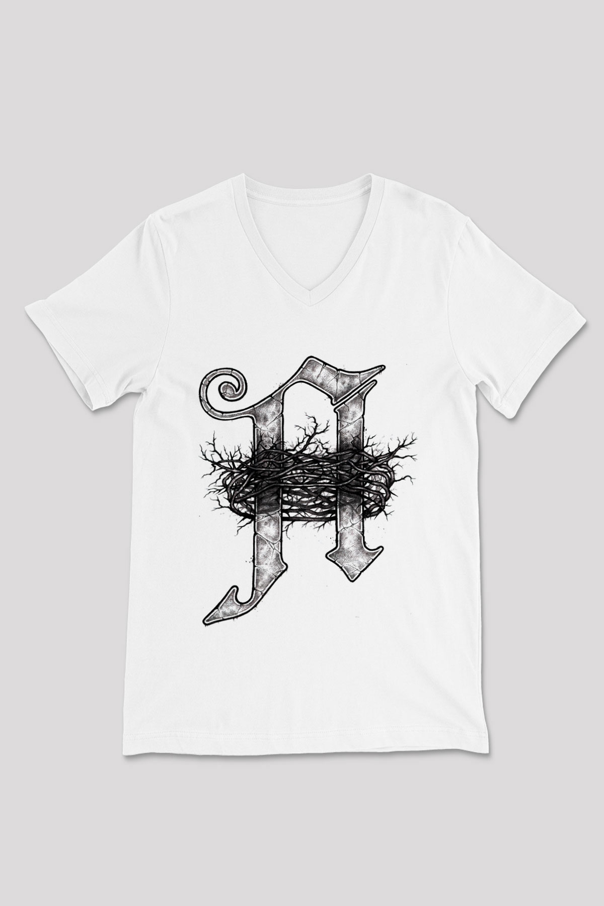 Architects Beyaz Unisex V Yaka Tişört T-Shirt