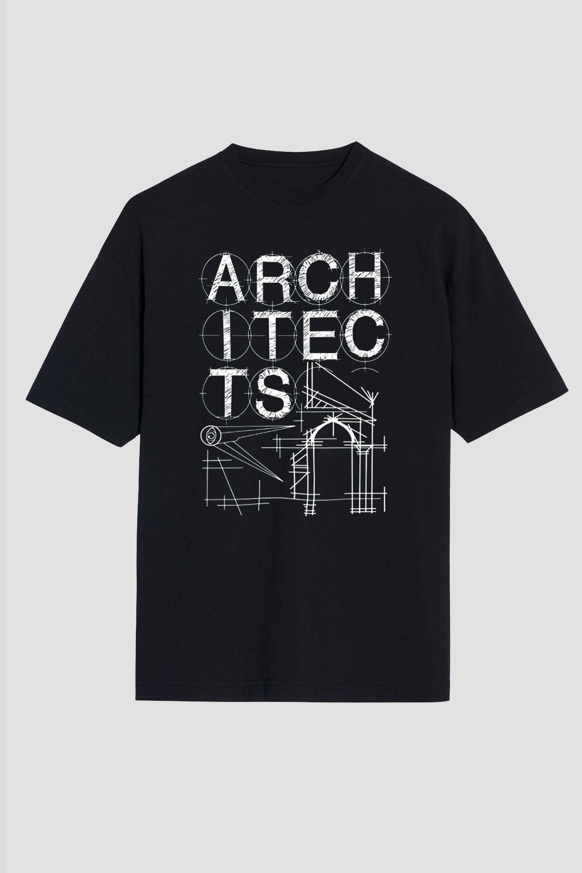 Architects Siyah Unisex Oversize Tişört T-Shirt