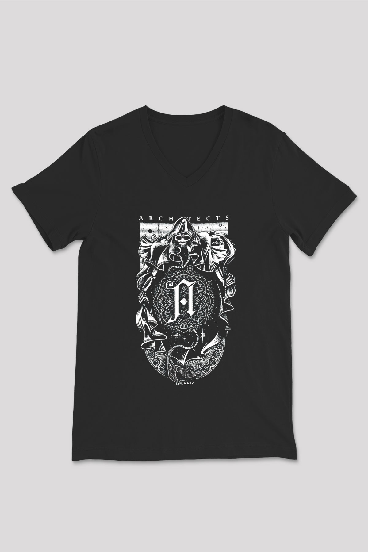 Architects Siyah Unisex V Yaka Tişört T-Shirt