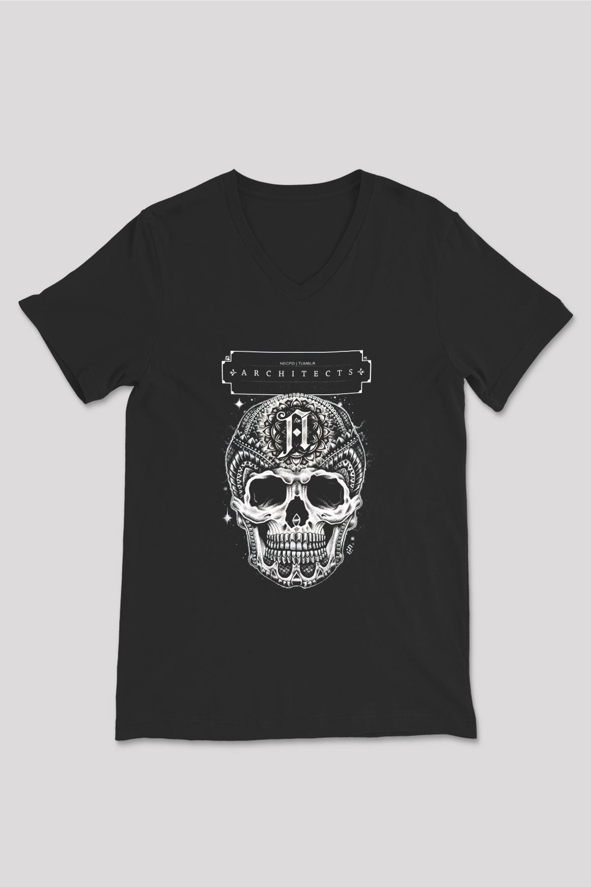 Architects Siyah Unisex V Yaka Tişört T-Shirt
