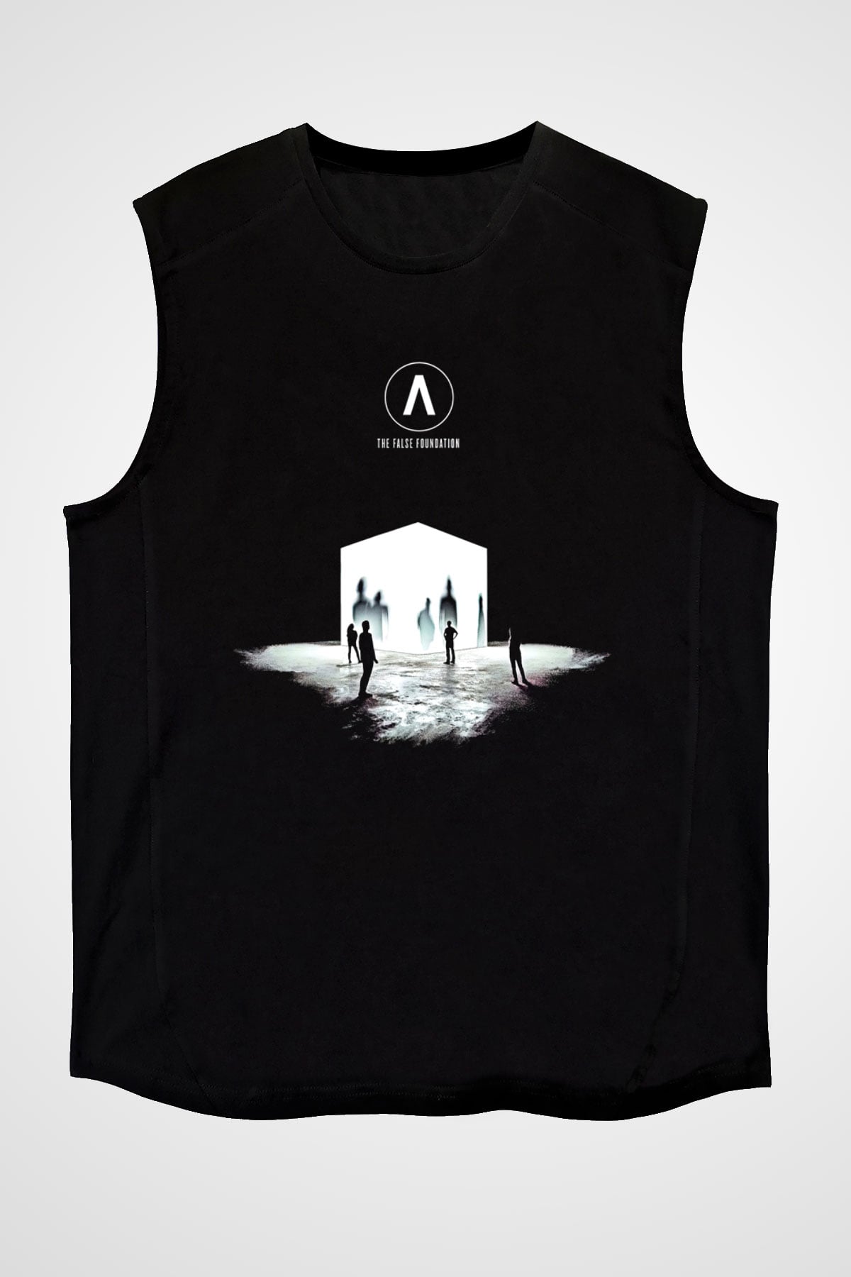 Archive Baskılı Unisex Siyah Kolsuz Tişört - Tshirt