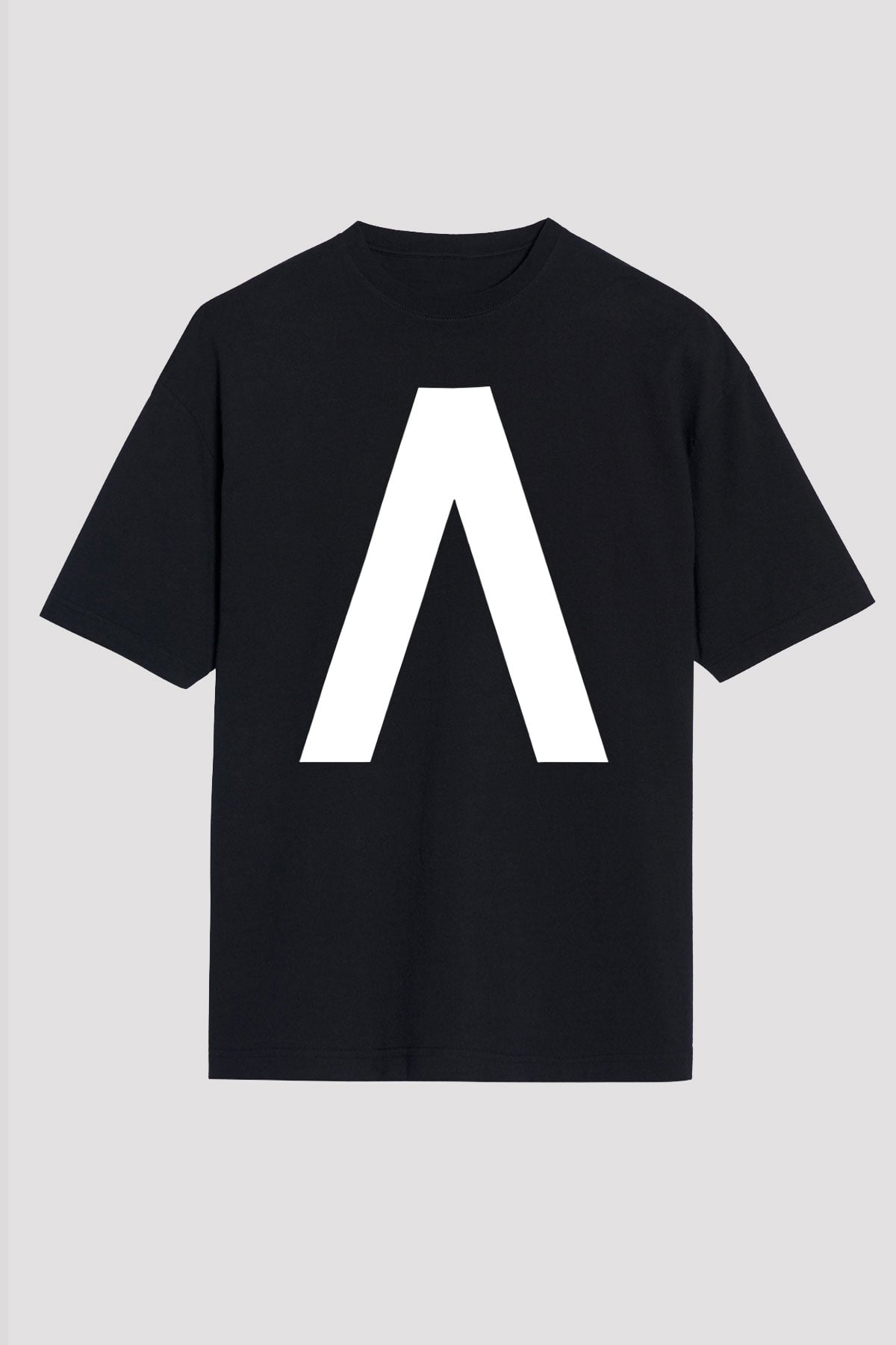 Archive Baskılı Unisex Siyah Oversize Tişört - Tshirt