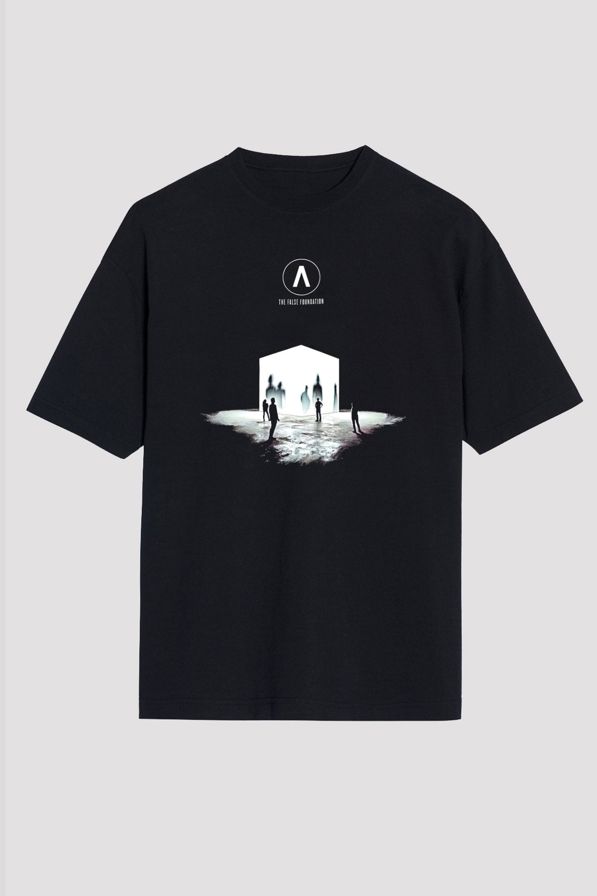 Archive Baskılı Unisex Siyah Oversize Tişört - Tshirt