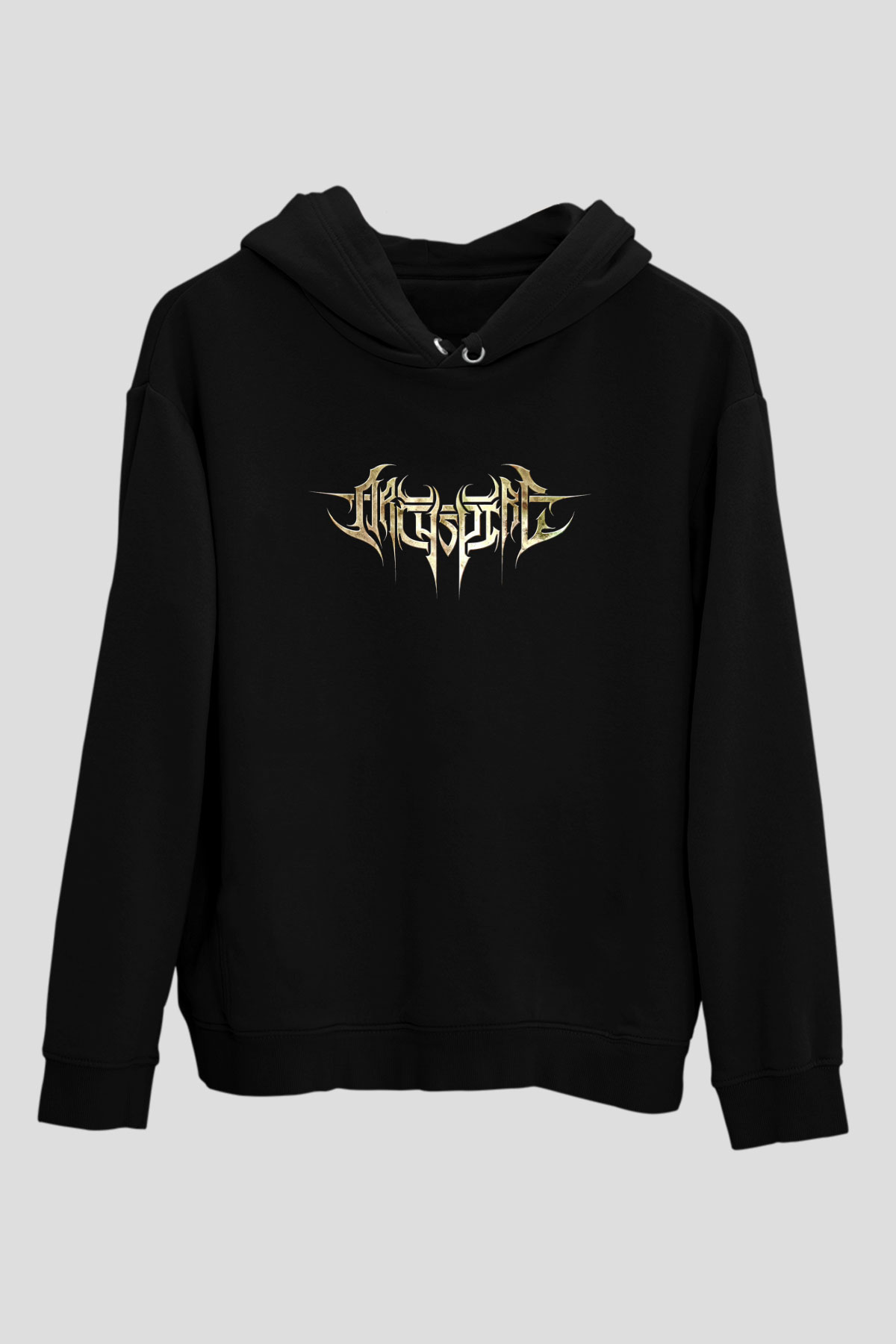 Archspire Baskılı Unisex Siyah Kapüşonlu Sweatshirt