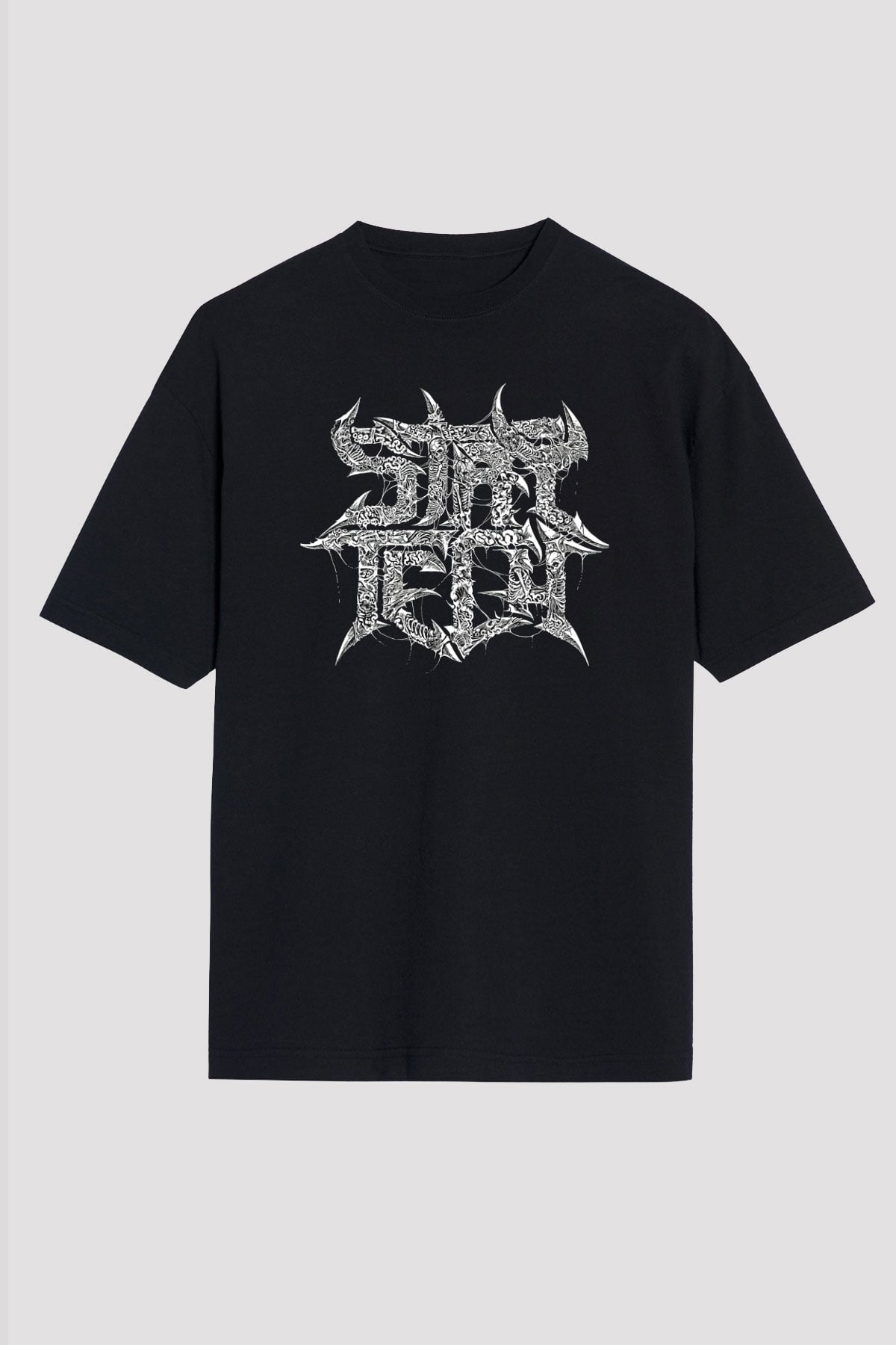 Archspire Baskılı Unisex Siyah Oversize Tişört - Tshirt