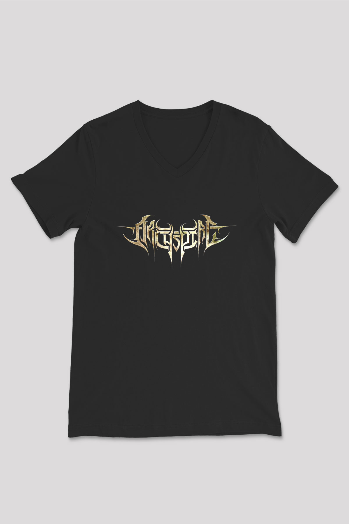 Archspire Baskılı Unisex Siyah V Yaka Tişört - Tshirt