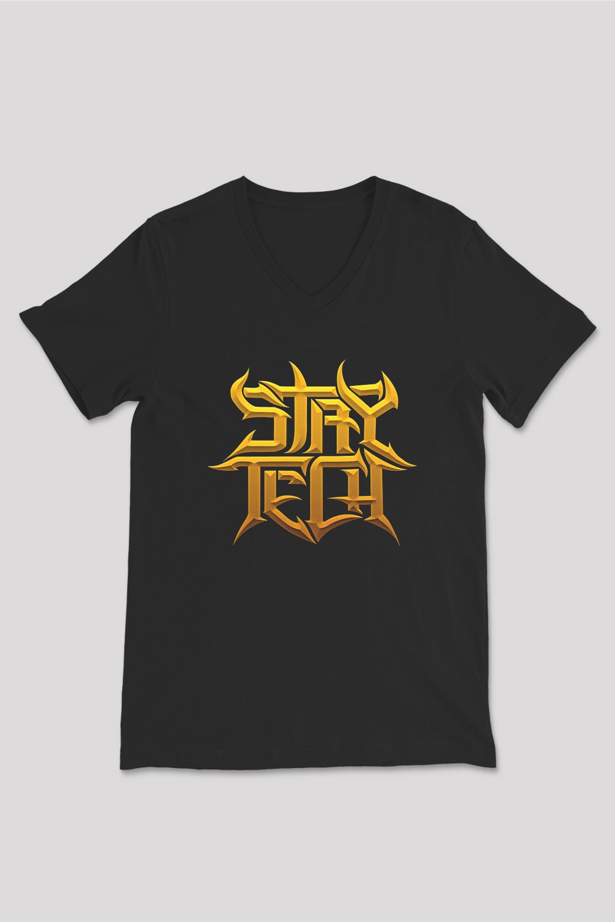 Archspire Baskılı Unisex Siyah V Yaka Tişört - Tshirt