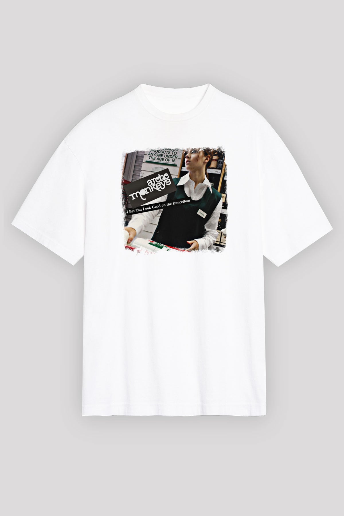 Arctic Monkeys Baskılı Unisex Beyaz Oversize Tişört