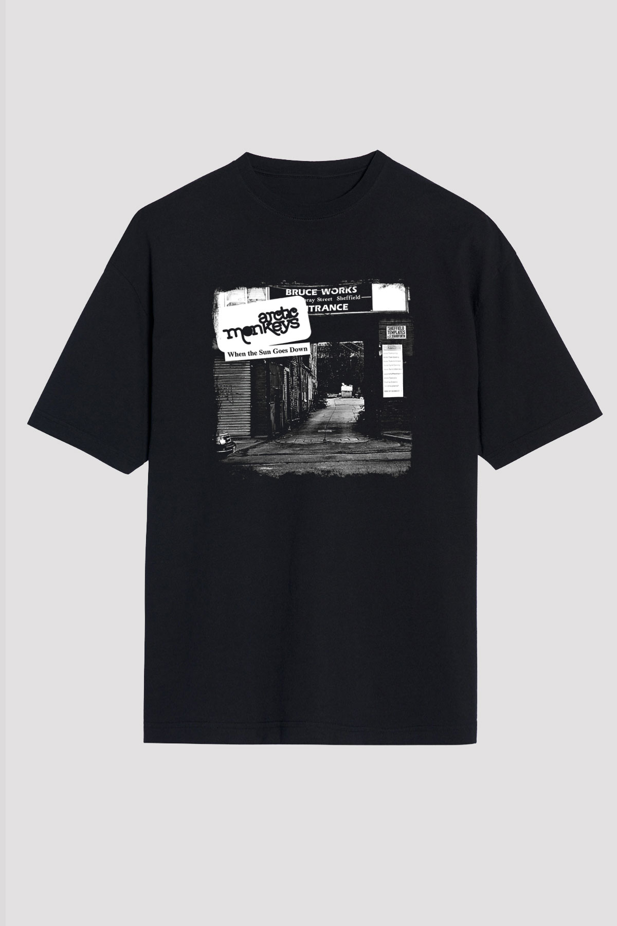 Arctic Monkeys Baskılı Unisex Siyah Oversize Tişört