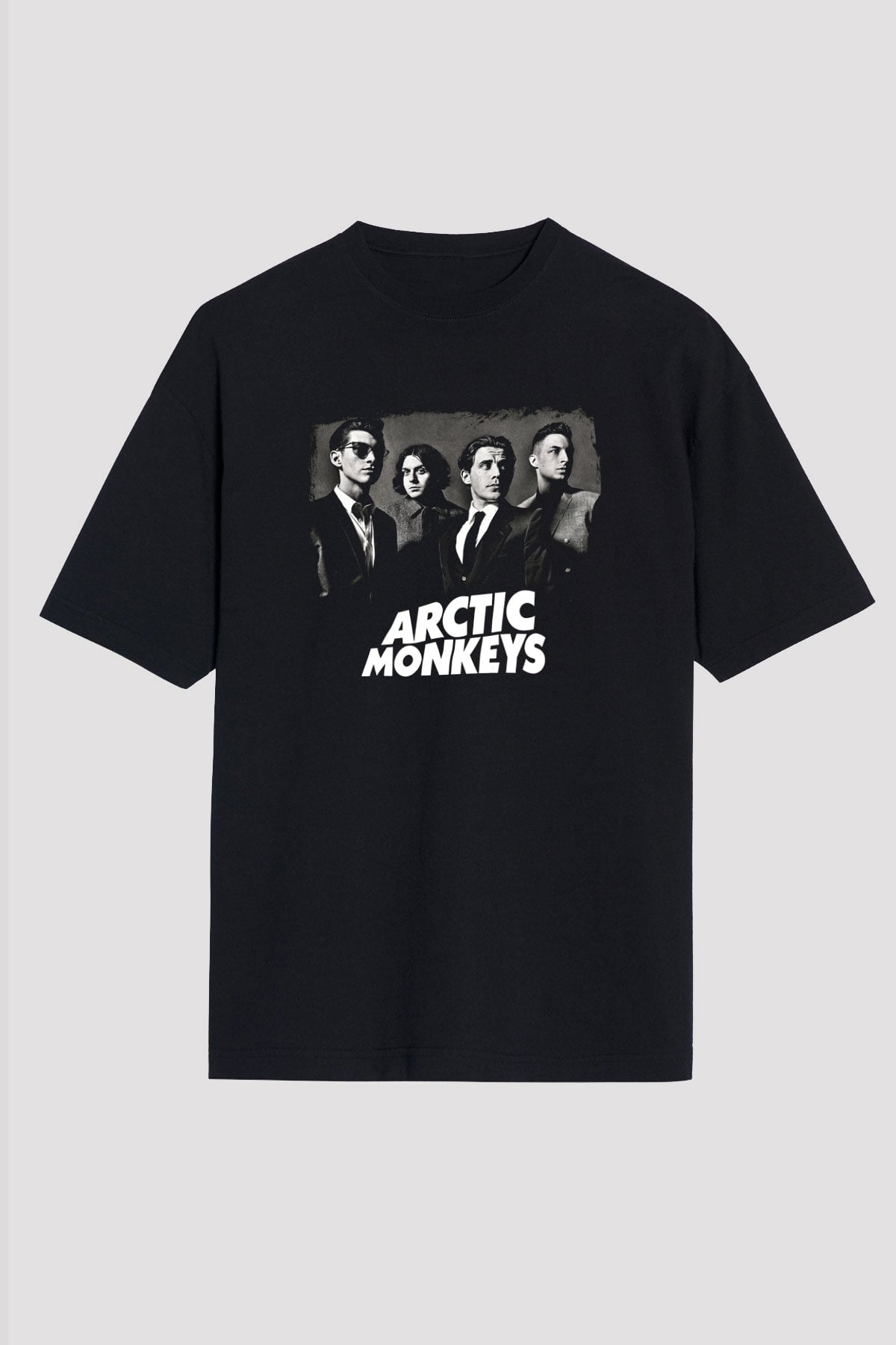 Arctic Monkeys Baskılı Unisex Siyah Oversize Tişört