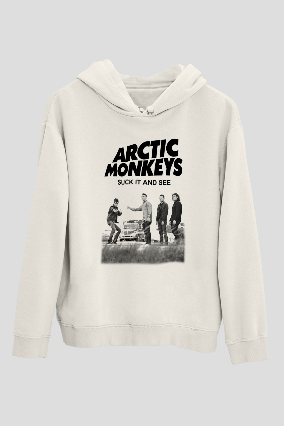 Arctic Monkeys Beyaz Unisex Hoodie