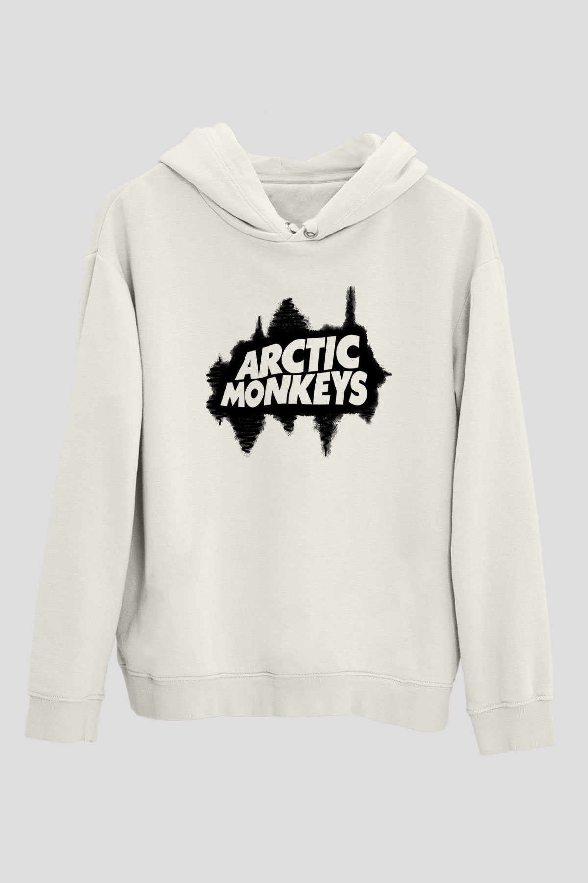 Arctic Monkeys Beyaz Unisex Kapüşonlu Sweatshirt