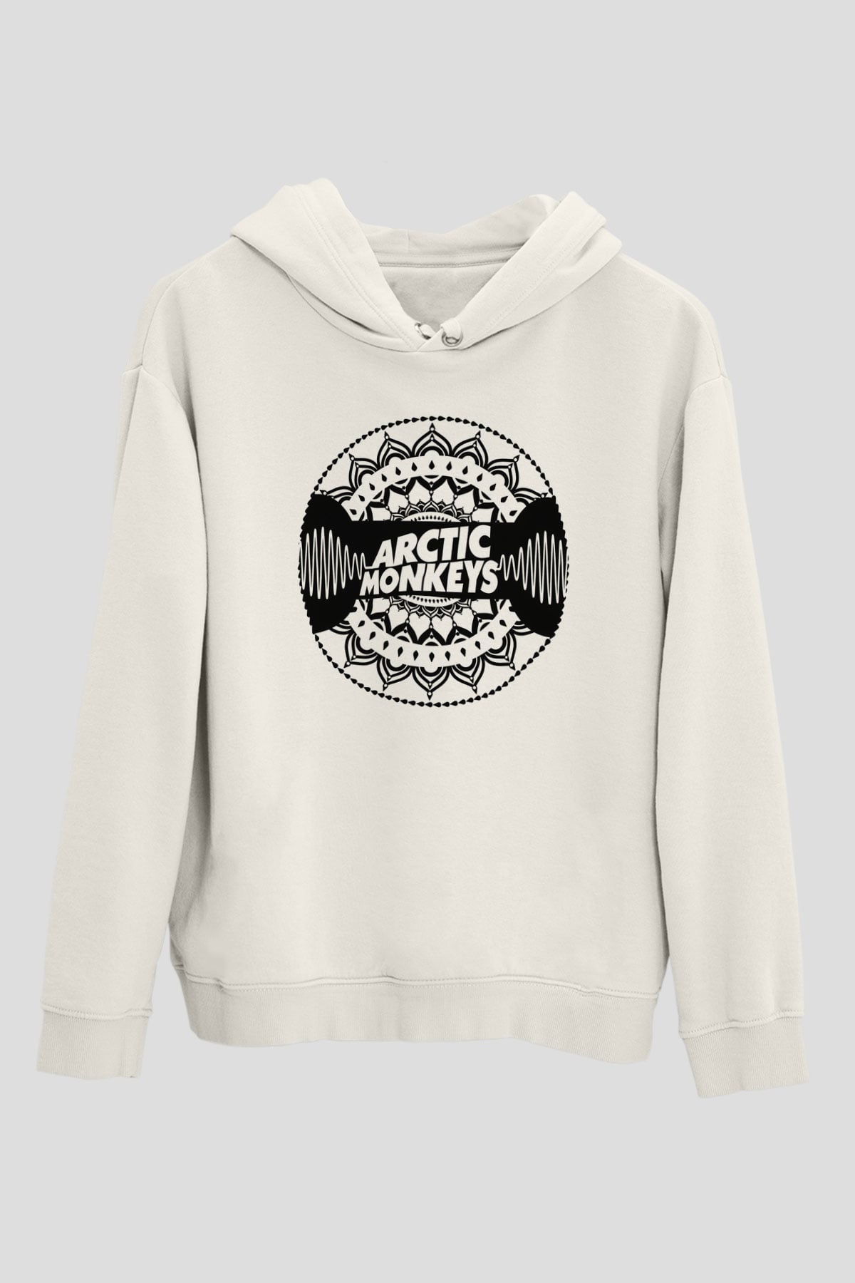 Arctic Monkeys Beyaz Unisex Kapüşonlu Sweatshirt