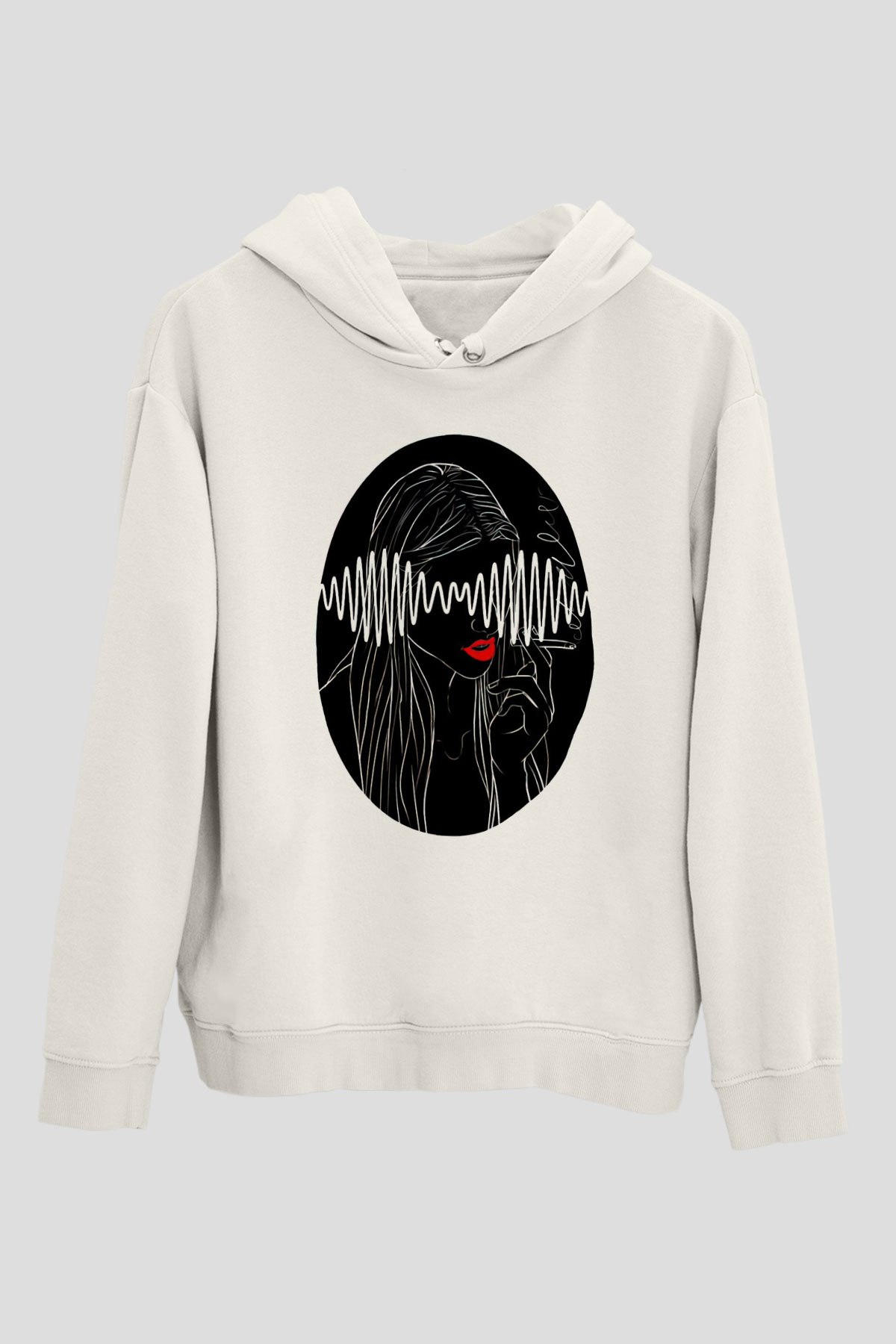 Arctic Monkeys Beyaz Unisex Kapüşonlu Sweatshirt